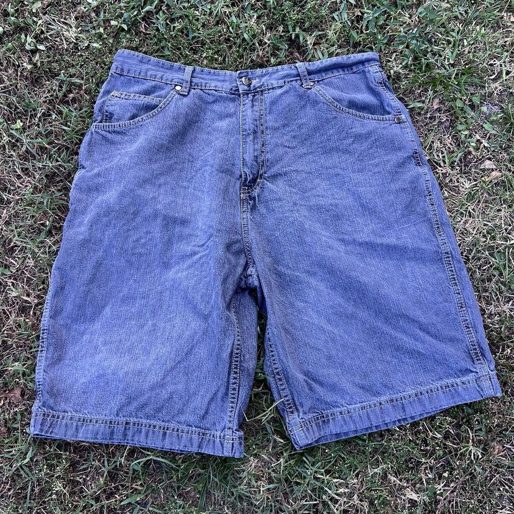 Southpole Type Denim Y2K Jean Shorts Baggy Relaxed Charcoal Gray Mens Size 34